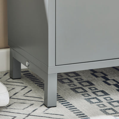 SoBuy FSR151-K-HG Banchetă pentru Pantofi cu Pernă Căptușită și 1 Clapetă, Subțire 24cm pentru Intrare – 60x24x52 cm, Gri