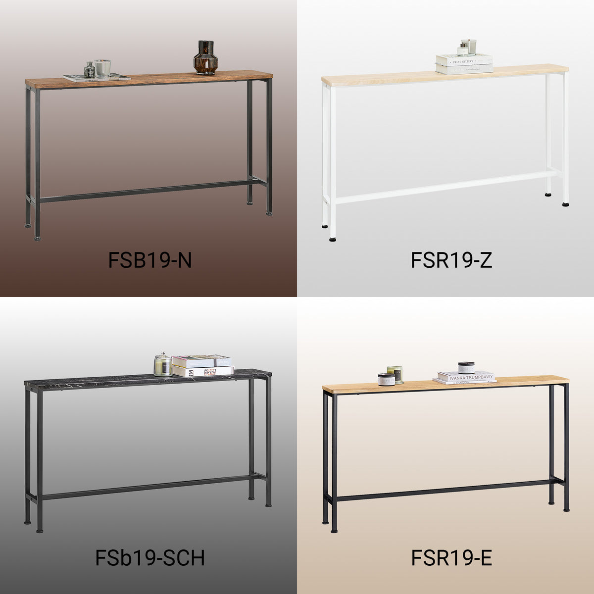 Pre-vânzare SoBuy FSB19-N Masă Consolă Îngustă, Masă de Canapea, Masă de Hol, Cadru și 4 Picioare din Fier, pentru Living, Intrare, Hol, Stil Industrial, L120xP20xH65 cm