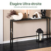 SoBuy FSB19-SCH Consolă Intrare, Mobilier Hol, Etajeră Spate Canapea – Blat Efect Marmură Neagră și Picioare Metalice – Stil Industrial Modern pentru Living, Birou, Dormitor – 120x20x65cm