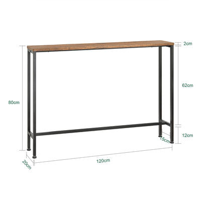 SoBuy FSB19-XL-N Consolă de hol, Mobilier de intrare, Etajeră în spatele canapelei – Structură metalică robustă, Design modern ultra-subțire – Ideal pentru living, dormitor, hol 120x20x80cm
