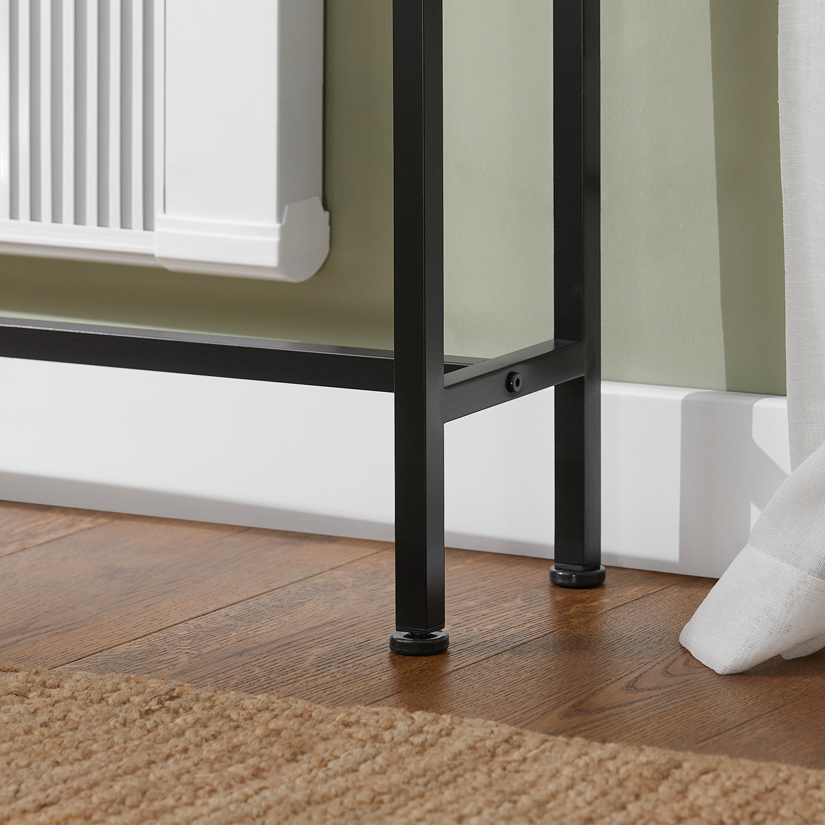 SoBuy FSB19-XL-Z Console Ultra Fine 20 cm – 120×20×80 cm, Charge 50 kg, Métal Noir et Plateau Bois