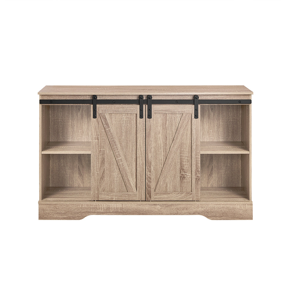SoBuy FSB60-E Bufet Mobilier de Depozitare cu Ușă de Hambar Glisantă, Comodă Multifuncțională pentru Hol Sufragerie Bucătărie – 120x40x70 cm