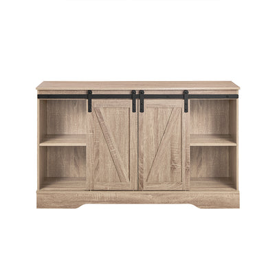 SoBuy FSB60-E Bufet Mobilier de Depozitare cu Ușă de Hambar Glisantă, Comodă Multifuncțională pentru Hol Sufragerie Bucătărie – 120x40x70 cm