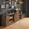 SoBuy FSB60-N Comodă Mobilier de Depozitare Bufet Dulap - Ușă Glisantă Tip Hambar + Rafturi Reglabile + Capacitate Mare - pentru Living Hol Bucătărie Birou Dormitor - 120x40x70cm
