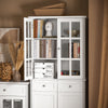 Copia SoBuy Credenza ridicată pentru bucătărie mobilă bufet alb garderobă din lemn pandy stil modern 76x40x175cm FSB44-W