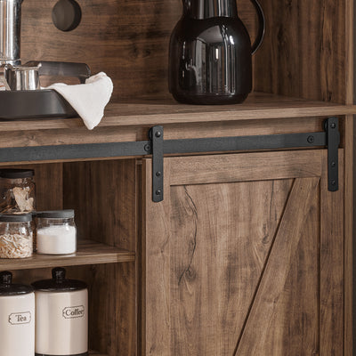 SoBuy FSB83-N Buffet de Cuisine Meuble de Rangement Armoire de Cuisine Buffet avec Porte de Grange Coulissante