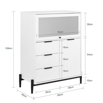SoBuy FSB94-W Dulap de pantofi, Mobilier hol, Comodă, Dulap de depozitare