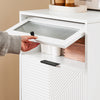 SoBuy FSB95-W Dulap de pantofi cu 2 compartimente rabatabile și 1 ușă din sticlă, Mobilier de intrare Design – 59x40x115 cm, Alb