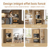 SoBuy FSB98-E-N Buffet de Cuisine – 2 Prises & 2 USB, Lampe LED, Niche Micro-Ondes, 60×40×170 cm