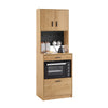 SoBuy FSB98-N Bufet Bucătărie Industrial 170 cm – Nișă Cuptor cu microunde, Depozitare Bucătărie, Stejar Vintage
