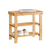 SoBuy FSR02-K-N Banc pentru Pantofi din Bambus cu Șezut și Raft de Depozitare pentru Intrare – 50x29x45 cm, Natural