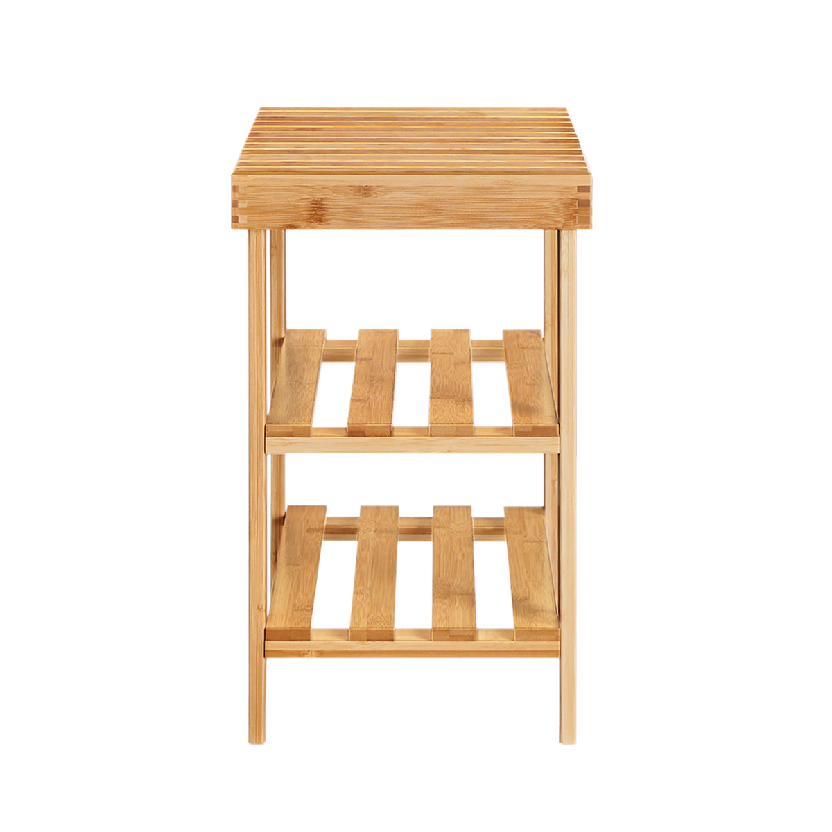 SoBuy FSR02-K-N Banc pentru Pantofi din Bambus cu Șezut și Raft de Depozitare pentru Intrare – 50x29x45 cm, Natural