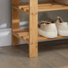 SoBuy FSR02-K-N Banc pentru Pantofi din Bambus cu Șezut și Raft de Depozitare pentru Intrare – 50x29x45 cm, Natural