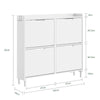 SoBuy FSR100-W Dulap de Pantofi Ultra-Subțire 19cm – 4 Uși Rabatabile, 12-20 Perechi, Anti-Răsturnare, 60kg – Alb
