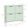 SoBuy FSR100-GR Dulap de pantofi ultra-subțire 19cm – 4 Compartimente rabatabile, 8-12 Perechi, Anti-răsturnare, 60kg – Verde Salvie