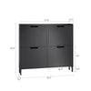 SoBuy FSR100-SCH Pantofar cu 4 Uși Rabatabile, Ultra-Subțire 19cm, Organizator Compact pentru Intrare Hol – 100x19x91 cm, Negru