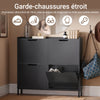 SoBuy FSR100-SCH Pantofar cu 4 Uși Rabatabile, Ultra-Subțire 19cm, Organizator Compact pentru Intrare Hol – 100x19x91 cm, Negru