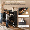 SoBuy FSR100-SCH Pantofar cu 4 Uși Rabatabile, Ultra-Subțire 19cm, Organizator Compact pentru Intrare Hol – 100x19x91 cm, Negru