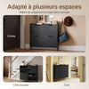 SoBuy FSR100-SCH Pantofar cu 4 Uși Rabatabile, Ultra-Subțire 19cm, Organizator Compact pentru Intrare Hol – 100x19x91 cm, Negru