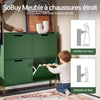 SoBuy FSR100-SY Dulap Pantofar Ultra-Slim 19cm – Economisește Spațiu pentru Hol Îngust – Verde Salvie