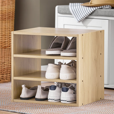 SoBuy FSR109-WN Banc pentru Pantofi cu Pernă Căptușită și Raft Detașabil pentru Hol Intrare – 80x35x45 cm, Alb și Natur