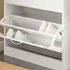 SoBuy FSR110-W Meuble d'Entrée avec 3 Abattants + Placard Rangement Chaussures - Meuble à Chaussures pour Couloir, Studio ou Appartement - Blanc 71x24x111cm