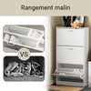 SoBuy FSR110-W Meuble d'Entrée avec 3 Abattants + Placard Rangement Chaussures - Meuble à Chaussures pour Couloir, Studio ou Appartement - Blanc 71x24x111cm