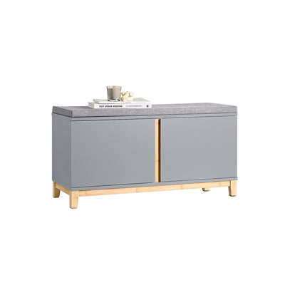 SoBuy FSR117-HG Banc à Chaussures Banc de Rangement Meuble à Chaussures d'Entrée avec Siège Rembourré et 2 Portes