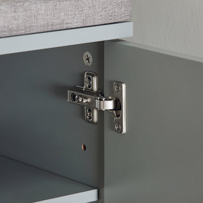SoBuy FSR117-HG Banc pentru încălțăminte Bancă de depozitare Mobilier de pantofi pentru hol cu scaun tapițat și 2 uși