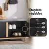 SoBuy FSR117-SCH Banc pentru pantofi cu pernă căptușită și 2 uși, Mobilier de intrare – 90x34x46 cm, Negru