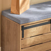 SoBuy FSR120-N Banc pentru încălțăminte cu ușă de hambar culisantă și spațiu de depozitare pentru hol – 80x35x48 cm, Natur