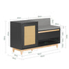 SoBuy FSR128-SCH Meuble Chaussure Banc Chaussures Entrée avec Tiroir, Porte à Treillis, Coussin Confortable pour Meuble d'Entrée ou Banc d'Entrée, Rangement Chaussures Noir 100x35x60cm