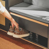 SoBuy FSR128-SCH Meuble Chaussure Banc Chaussures Entrée avec Tiroir, Porte à Treillis, Coussin Confortable pour Meuble d'Entrée ou Banc d'Entrée, Rangement Chaussures Noir 100x35x60cm