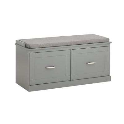 SoBuy FSR131-HG Banc d’Entrée avec Coussin Rembourré et 2 Tiroirs – Charge 150 kg – Gris