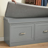 SoBuy FSR131-HG Banc pentru Pantofi cu Pernă Căptușită și 2 Uși, Mobilier de Hol – 90x34x46 cm, Gri