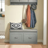 SoBuy FSR131-HG Banc pentru Pantofi cu Pernă Căptușită și 2 Uși, Mobilier de Hol – 90x34x46 cm, Gri