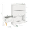 SoBuy FSR134-W Banc pentru Pantofi Modular cu Dulap pe Picioare, Mobilier pentru Hol – 124x24x126 cm, Alb