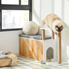 SoBuy Carcasă din lemn Tiragraffi pentru pisici din lemn raft de încălțăminte cu scaun pentru casă pentru pisici coccati pentru pisici 110x35x65cm FSR135 -Own