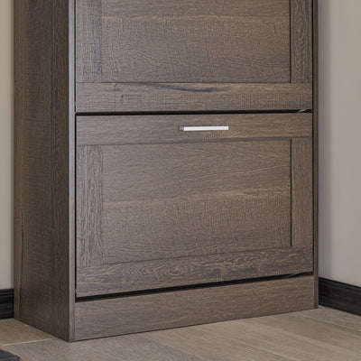 SoBuy FSR137-BR Meuble à Chaussures Armoire à Chaussures Commode à Chaussures avec 2 Abattants