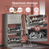 SoBuy FSR137-L-HG Meuble à Chaussures à Abattants 3 Niveaux Grande Capacité – Rangement Discret pour Entrée – Gris Effet Bois