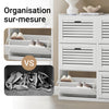 SoBuy FSR145-W Armoire à Chaussures 6 Abattants et 2 Crochets, Grande Capacité pour Entrée Couloir – 115x30x112 cm, Blanc