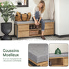 SoBuy FSR149-N Banc pentru Pantofi cu Pernă Căptușită și Sertare, Mobilier de Hol – 110x35x45 cm, Natural