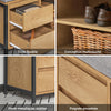 SoBuy FSR149-N Banc pentru Pantofi cu Pernă Căptușită și Sertare, Mobilier de Hol – 110x35x45 cm, Natural
