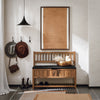 SoBuy FSR150-N Banc d'Entrée avec Dossier et Coussin Rembourré, Bout de Lit en Bois de Pin pour Chambre – 90x35x75 cm, Naturel
