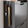 SoBuy FSR151-H-E-SCH Armoire à Chaussures Ultra-Slim 19 cm – 3 Abattants, Noir Mat avec LED