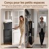 SoBuy FSR151-H-E-SCH Armoire à Chaussures Ultra-Slim 19 cm – 3 Abattants, Noir Mat avec LED