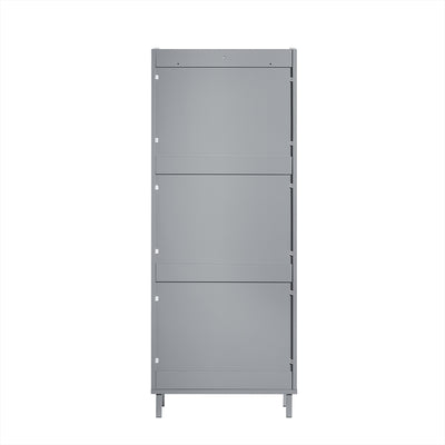 SoBuy FSR151-H-HG Dulap de pantofi ultra-subțire, 3 compartimente rabatabile, 19 cm, Organizare compactă pentru hol/intrare – 50x19x129 cm, Gri