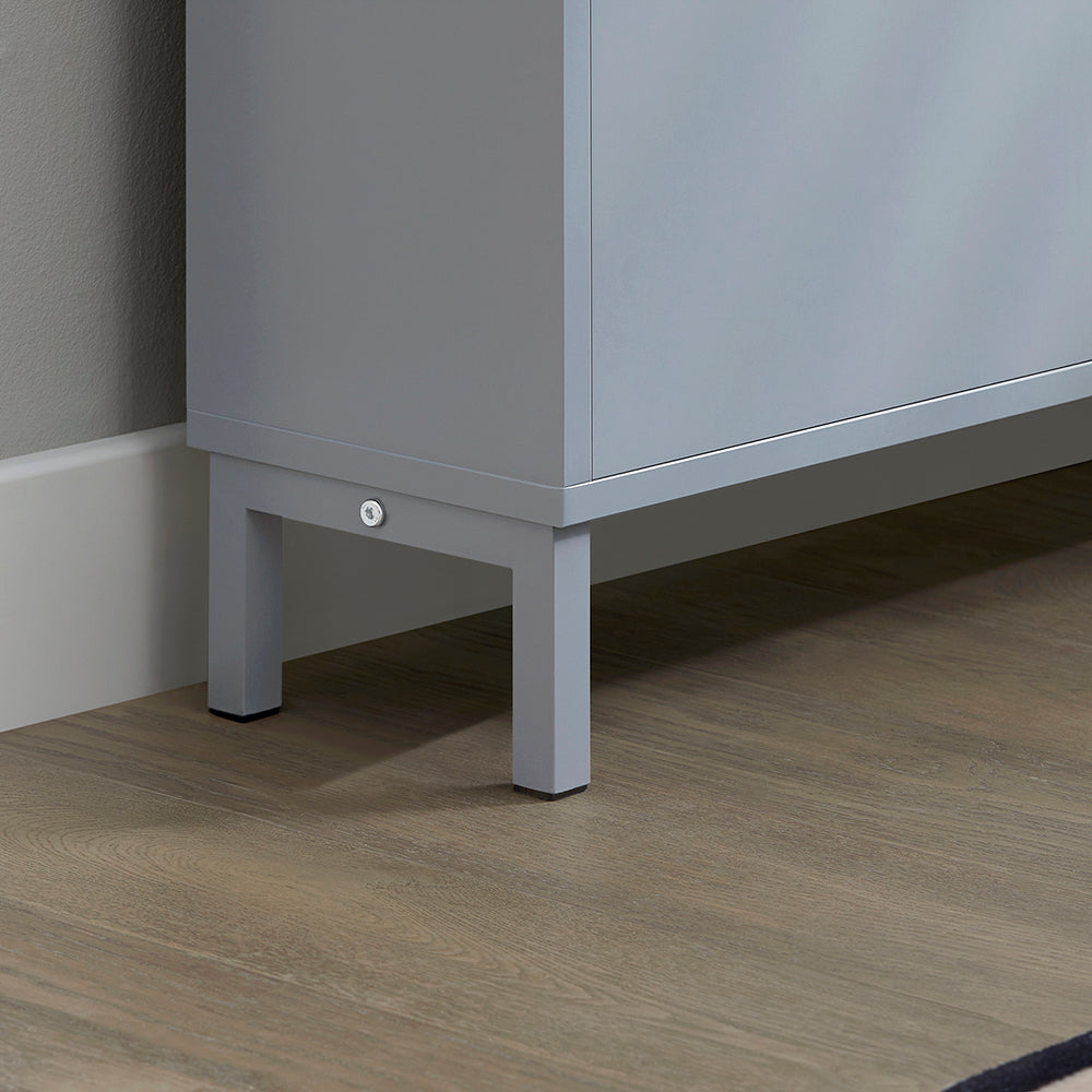 SoBuy FSR151-H-HG Dulap de pantofi ultra-subțire, 3 compartimente rabatabile, 19 cm, Organizare compactă pentru hol/intrare – 50x19x129 cm, Gri