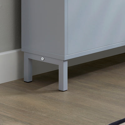 SoBuy FSR151-H-HG Dulap de pantofi ultra-subțire, 3 compartimente rabatabile, 19 cm, Organizare compactă pentru hol/intrare – 50x19x129 cm, Gri