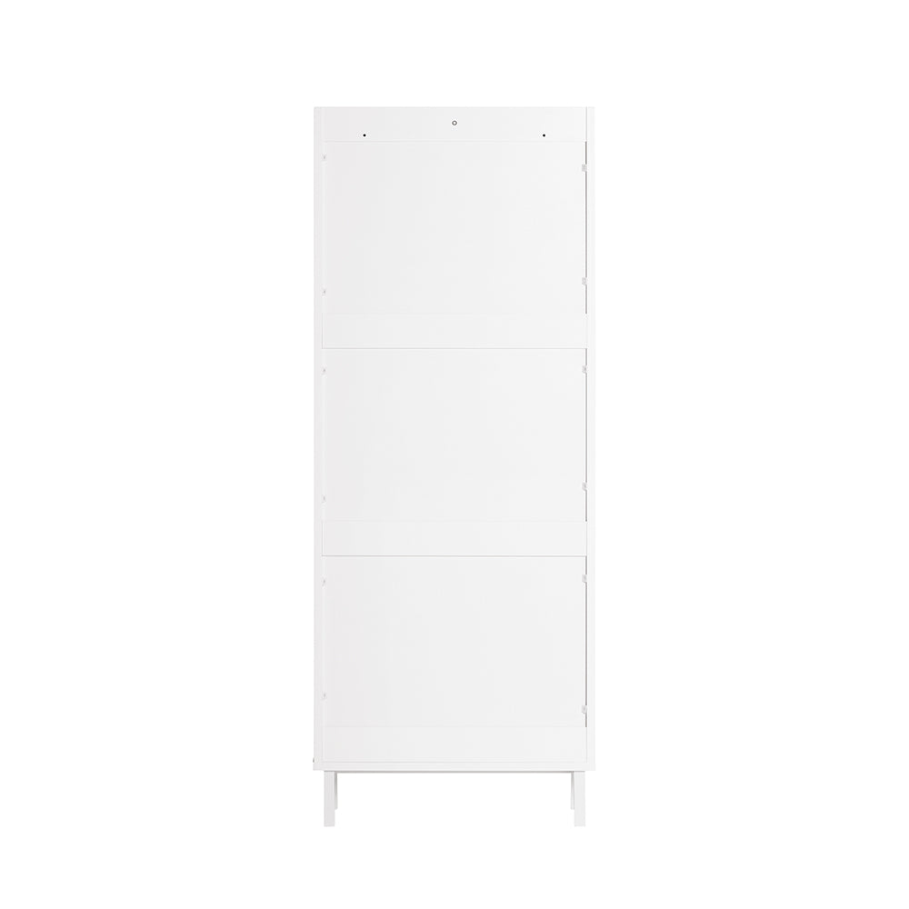 SoBuy FSR151-H-W Dulap de Pantofi cu 3 Uși Batante Ultra-Subțire 19cm, Organizator Compact pentru Hol Intrare – 50x19x129 cm, Alb